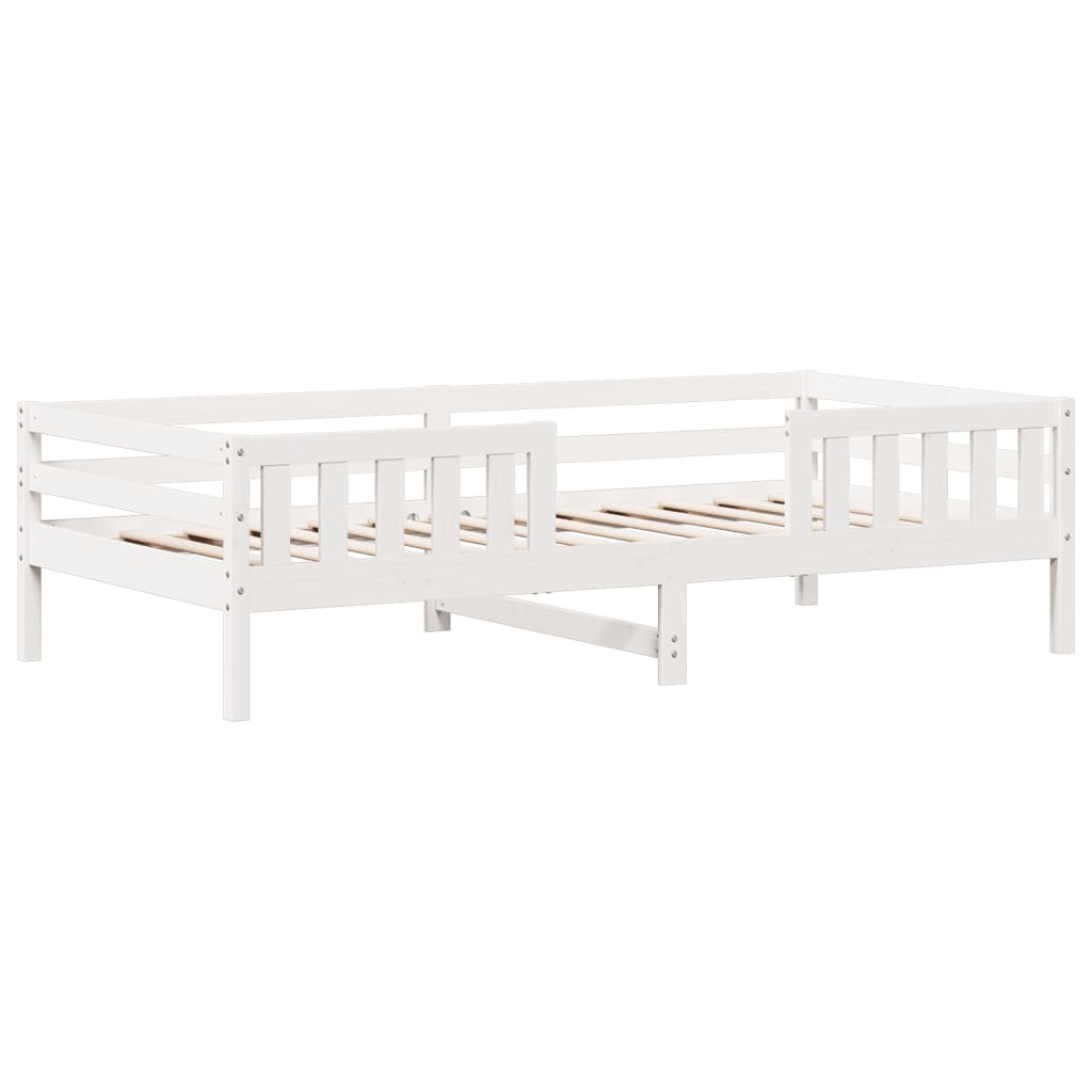 Bed Frame White 75x190 cm Small Single Solid Wood Pine